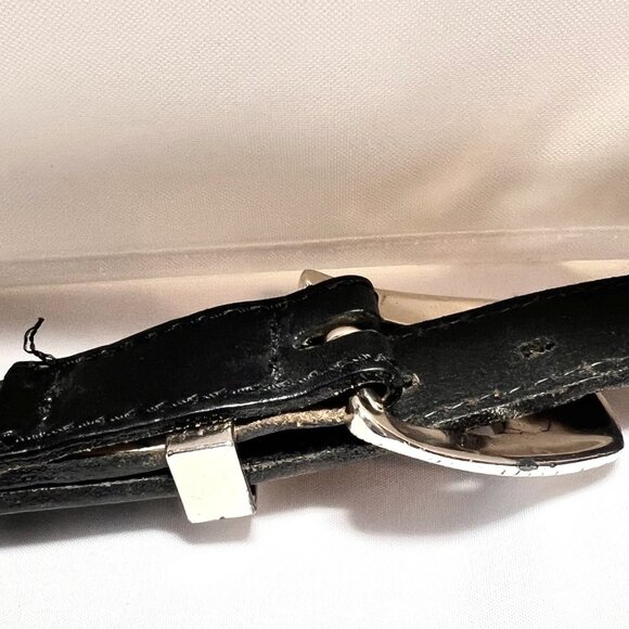 RGA Four By Danbury Asso.-Men's Golf Black Leather Belt-Silver Buckle-Casual - Picture 5 of 15